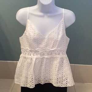 Bohemian White  Eyelet  Top NWOT